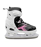 Cox Swain verstellbare Schlittschuhe Polar, Eislaufschuhe für Kinder, Jugendliche und Erwachsene bis 100KG, vorgeschliffene Edelstahlkufe, Softboot