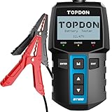 TOPDON Autobatterie Tester BT100-A, BatterieTester KFZ 12V mit 100-2000 CCA Batterietest Kurbeltest Ladesystem Test für Auto ATV SUV PKW-LKW Boot, Schwarz