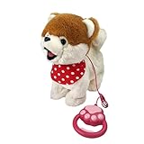 Hund Roboter, Plüsch Hund Kuscheltier, Gehende Bellen Welpen Für Kinder, Für und Mädchen Jugend Für Zuhause Reise Schlafzimmer Wohnzimmer Innenraumgläser:Gartenklasse Zum Geburtstag Und