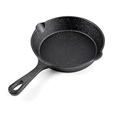 Wiltec Feuerpfanne aus Gusseisen mit Stiel Ø16cm, geeignet für alle Herdarten, auch für Outdoor, Antihaft