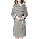 Generisch Bademantel Damen V-Ausschnitt Kimono Damen Sommer Morgenmantel Damen Leicht Negligee Bademantel Waffelpique Hausmantel Damen Morgenmantel Damen Leicht Lang