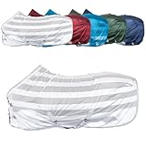 RL24 - Fliegendecke für Pferde Basicline | effektiver Schutz vor Insekten | Ekzemerdecke mit Verstellbarer Kreuzbegurtung | atmungsaktiv & strapazierfähig | Pferdedecke in Silber | 135cm