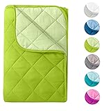 wometo Microfaser Sommer Steppbett Wende-Design 135x200 oekoTex – grün Kochfest 95° Sommerbettdecke Leichtsteppbett für Camping und heiße Tage I ohne Bezug verwendbar I farbig & bunt