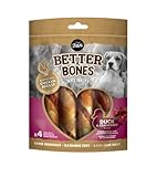 BetterBones – weicher Kausnack für Hunde, ohne Rohhaut, umwickelte Rollen mit Ente mit Cranberry, 12,5cm, 4er Pack