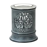 Räucherstövchen aus SPECKSTEIN mit LEBENSBAUM Motiv naturfarben Höhe 10 cm mit Edelstahl-Siebeinsatz Teelicht geeignet Handarbeit aus Indien von MaMeMi