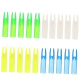 TOGEVAL 20 Stück Teiliges Outdoor Innendurchmesser Transparente Blautöne Grün Weiß Gelb Pfeilzubehör aus Robustem Kunststoff für Compound und Recurve Bögen Jagd und Training