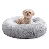 Western Home Hundebett Run, Katzenbett Flauschig, Hundekissen Kleine Hunde,Hundebett Waschbar,Hundekorb,Katzenkorb Zum Schlafen 50 cm,Hellgrau