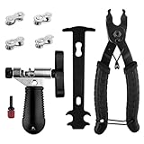 Ghazpmuk Chain Riveter Bicycle, Kettennieter Fahrrad, Kettenschloss Zange, Chain Lock Pliers and 4 Pairs Bicycle Chain Rivets, Fahrradkette Reparatur Set, Bicycle Chain Repair Set, für 6-12 Fach