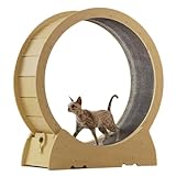 Katzenräder Laufband for Katzen, faserreiche Fitness-Rolle for Haustiere, Selbstinstallation, Massivholz, großes Haustierspielzeug for Zuhause und drinnen laufrad Katze(Size:S)