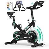 ONETWOFIT Leises Heimtrainer Fahrrad mit Verstellbarem Magnetwiderstand Stationäres, mit LCD-Monitor Und Tablet-Halter, Indoor Spinning Cycling Bike, Kardio-Training, Bis 160KG