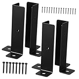 4 Stück Pfostenhalterungen für Holzpfosten Verstellbare Basisstützen für Zäune und Pergolen Robuste und Langlebige Eisenkonstruktion mit Vorgebohrten Löchern zur Einfachen