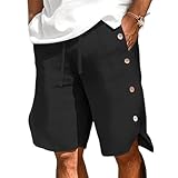 Feclmiyt Herren-Shorts, zum Abreißen, hoher, geteilter Druckknopf, nach Operationen, lockerer Basketball, kurze Jogginghose mit Taschen, Sportbekleidung, B-01, XL
