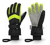 Homord Handschuhe Kinder, Wasserdicht Skihandschuhe Kinder Winterhandschuhe für Jungen und Mädchen, Warme Atmungsaktiv Schneehandschuhe Winter Thinsulate Fingerhandschuhe für 4-13 Jahre