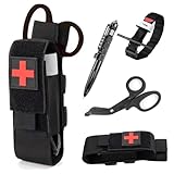 YFCJYBF Bandage Tourniquet Set Einhändig Erste Hilfe Set mit Tactical Pen und Schere Tourniquet Holster für Outdoor Sport, Wandern, Bergsteigen und Camping，Tourniquet Tasche und Notfälle im Freien