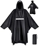 VOBUKE Regenponcho Wasserdichter Regencape mit Kapuze Taschen Reflexstreifen Atmungsaktiv Regenjacke Fahrrad Herren Wiederverwendbar Regenmantel Damen mit Belüftet Regen Poncho Freien Camping Wandern