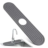 FIXOSHEE Kieselgur Abtropfmatte Schnelltrocknend Saugfähige Spülbeckenmatte für Küche Vielseitig Verwendbar Pflegeleicht und Robust in Tiefgrau