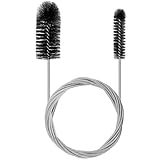 Abflussbürste Lang 200cm Rohrreinigungsspirale Schlauchbürste Rohrbürste Rohrreinigungsbürste Abflussreiniger Spirale Bürste Flexible Abfluss Bürste für Rohre Schmales Abflussloch Schwarz