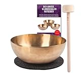 Peter Hess Therapieklangschale Universalschale (21 cm, 900 g) Klangschale mit Filzschlägel und Untersetzer (Classic-Qualität ohne Anlaufschutz)