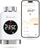 SALCAR Heizkörperthermostat TRV801W Thermostat Heizung Smart LCD WiFi Thermostat kompatibel mit Amazon Alexa & Google Home Heizungsthermostat Tuya Smartes Heizkörper, kein Gateway Erforderlich