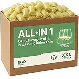 Cleanerist | 110 Spülmaschinentabs in Großpackung (2 kg) – All-in-1 Box Geschirrspültabs in wasserlöslicher Folie – Reiniger kompatibel mit allen Maschinen - umweltfreundliches Pulver