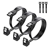 Cable Matters 3er-Pack 90 Grad rechter Winkel SATA III 45 cm Sata Kabel 6gb/s (Sata 3 Kabel, SATA-Kabel SSD, sata cable) in Schwarz