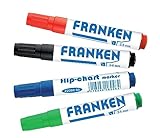 FRANKEN Flipchart Marker, 2-6 mm Keilspitze, 4 Stück, farblich sortiert, Z2203