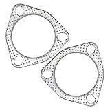 YGQ 2,5 Zoll Auspuff Dichtungen Auspuffdichtung, 3-Schrauben, 63,5 mm Flansch, Hochtemperatur-Graphit mit Feuerring, Ersatz, 2 Stück