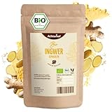 Bio Ingwerpulver (500g) | Ingwer gemahlen | Ingwerwurzel gemahlen perfekt fuer Ingwertee Ingwertinktur Ingwerwasser oder zum Kochen