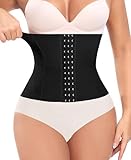 Werkiss Damen Shapewear Korsett Bauchweg Body Shaper Waist Trainer Corset Shapewear Formend Stark Taillenformer Corsage(#1 Schwarz-Höhe 24.5CM, L)