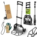 Tronitechnik® Sackkarre Handkarre klappbar, Transportkarre bis 80kg, Klappwagen - Karre für Pakete, Transportwagen für Pakete, Gepäck und Einkauf - Vollgummireifen, höhenverstellbar