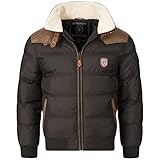 Geographical Norway Herren Steppjacke Winterjacke – Gefütterter Warmer Anorak - Outdoor Jacke für den Winter/Herbst im Bundle mit UD Beanie (3XL, Black)