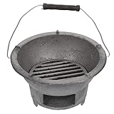 NOLITOY Tragbarer Bbq Grill aus Gusseisen Multifunktionale Outdoor Grillstation für Bbq Suppen und Heizung für Camping und Grillabenteuer