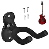 GNAUMORE Gitarrenhalterung Wand, Metall, Universal, 20 kg Tragfähigkeit, Schwarz, Modern, Wandmontage, Pulverbeschichtet, J-Form, Gitarren-Haken-Halter, Musikinstrumente