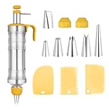 AstraLoom Profi Garnierspritze Edelstahl Set – 6 verschiedene Spritztüllen, perfekt für das Füllen von Marmelade, ideal für Cupcakes und kreative Tortendekoration