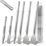 SDS Plus Meißel Set, Lytool 6 tlg. Fliesemeißel (2x Flachmeißel, 2x Breitmeißel, 2x Spitzmeißel) Spatmeißel Bohrhammer Meißel Set für Beton, Mauerwerk, Fliesen, Fliesenkleber, Naturstein