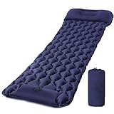 TWZ isomatte selbstaufblasend Ultraleicht mit integrierten Kissen und Fußpumpe, Camping luftmatratze 190x60cm Outdoor campingmatte Wasserdicht schlafmatte kleines packmass