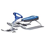 STIGA Snowracer Iconic Classic Rennrodel Lenkschlitten für Kinder ab 5 Jahre (Blau/Grau)