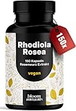 Rhodiola Rosea Kapseln Hochdosiert - 150 Kapseln - 500 mg aus 10:1 Extrakt pro Kapsel - Rosenwurz Kapseln Hochdosiert – Rosenwurz Rhadiola Rosea - Vegan und produziert in Deutschland - Laborgeprüft