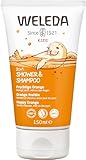 WELEDA Bio Kids 2in1 Shower & Shampoo Fruchtige Orange, Naturkosmetik Duschgel und Bodylotion zur schonenden Reinigung von Haut und Haar, geeignet für Kinder ab drei Jahren (1 x 150 ml)