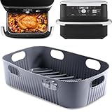 Ninja Heißluftfritteuse Zubehör, Silikonform Heißluftfritteuse für Ninja AF500EU 10.4 L, Airfryer Silikonform Zubehör für Ninja Foodi Flexdrawer, Airfryer Zubehör XXl Silikon Backform für AF500DE Grau