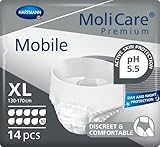 MoliCare Premium Mobile Einweghose: Diskrete Anwendung bei Inkontinenz für Frauen und Männer; 10 Tropfen, Gr. XL (130-170 cm Hüftumfang), 14 Stück