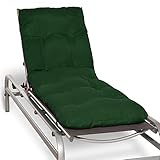 Beautissu Auflage Sonnenliege Deckchair Liegenauflage 190x60 cm Flair RL – 8 cm Dickes Polster für Sonnenliege Liegestuhl Auflage für Gartenmöbel Dunkelgrün