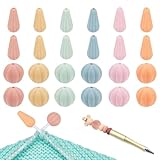 NBEADS 24 Stk. 2 Stile Kürbis Stricknadel Stopper, Silikon-Stricknadel-Spitzenschutz Teardrop Nadelspitze Stopper für Stitch Stopper Supplies DIY Crafts
