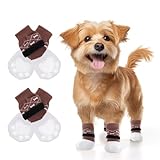 PICK FOR LIFE Doppelseitige Anti-Rutsch-Hundesocken, Hunde pfotenschutz mit verstellbaren Klettverschlüssen, Hundeschuhe-Pfotenschutz für kleine, mittlere und große Hunde