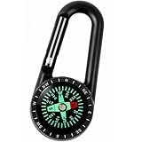 Kompass Mit Karabinerhaken,Kompass Karabiner Mini Kompas Outdoor Kompass Schlüsselanhänger Taschenkompass Kinder Nautischer Kompas Mini Compass Schlüsselanhänger Für Camping Wanderung Zubehör,Schwa