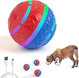 Pet Prime Interaktives Hundespielzeug, Interaktiver Spielball für Hunde mit USB Wiederaufladbar, Strapazierfähiger Magic Ball Hund mit LED-Leuchten, für kleine mittlere große Hunde