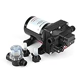 30 psi / 3,1 bar max Druckpumpe, 12 V DC Schwarz Wasserpumpe für RV, Druckwassepumpe aus PVC und Kupfer 26.4 x 14.3 x 13 cm