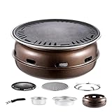 Robustes Outdoor-Grill-Set im koreanischen Stil, für Camping, kommerzielle Nutzung, Holzkohlegrill mit traditionellem koreanischem BBQ-Grill zum Kochen auf dem Tisch.