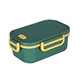 Brotdose Erwachsene Lunchbox mit Fächern, 1000ML Brotzeitbox Auslaufsicher Lunch Box Adult Brotbüchse für Männer Frauen, 2-Schicht Frühstücksbox Vesperdose Bento Box für Büro, Arbeit, Picknick (Grün)