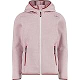 CMP Kinder Strick Fleece Jacke, dawn pink-bianco, 128